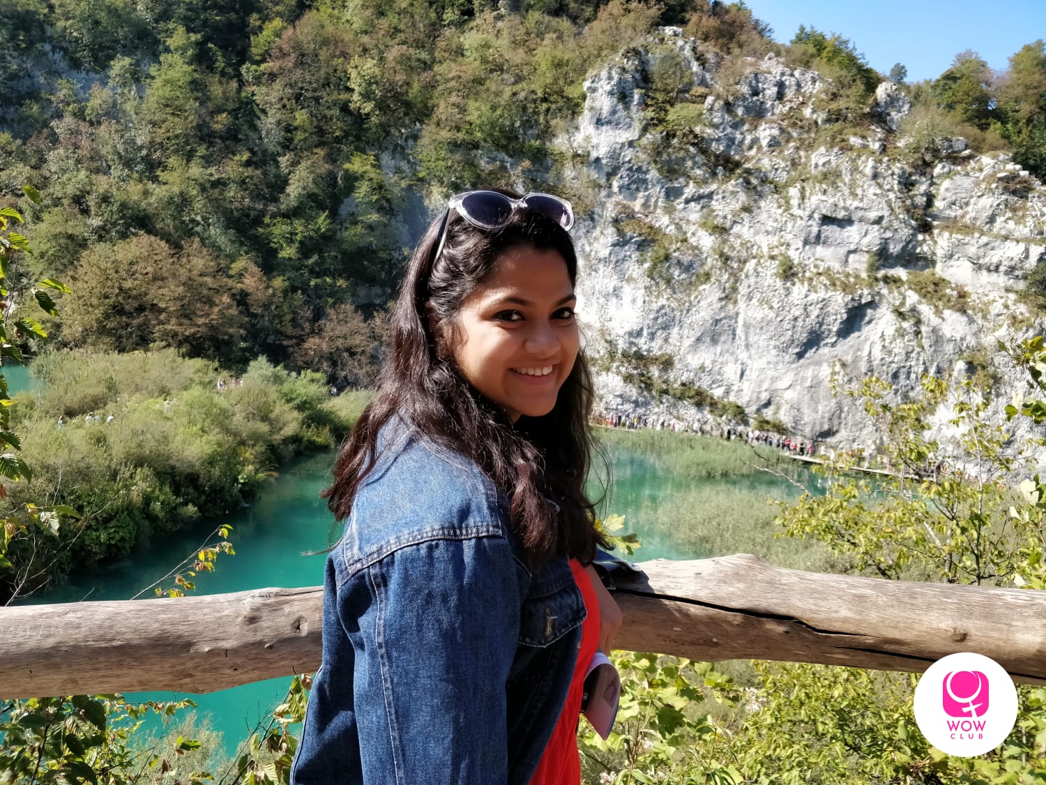 Woman overlooking Plitvice Lakes National Park, Croatia