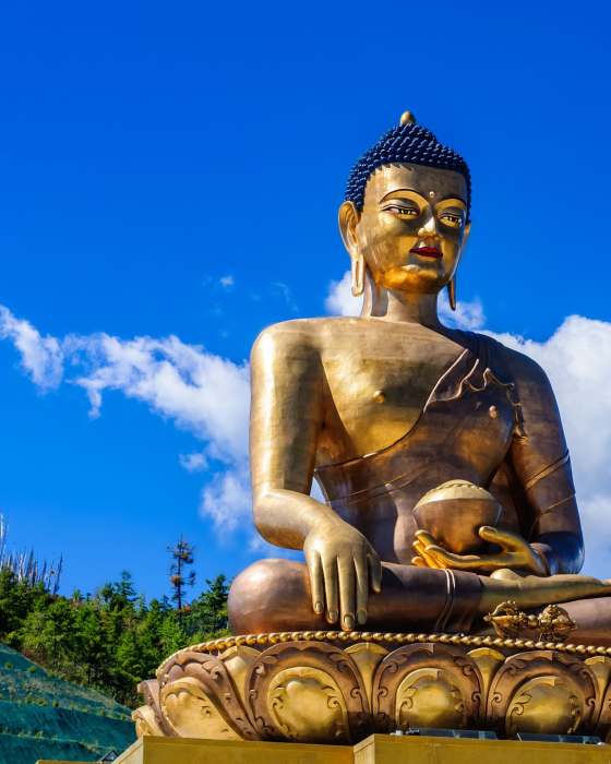 The golden Buddha Dordenma statue in Thimphu, Bhutan